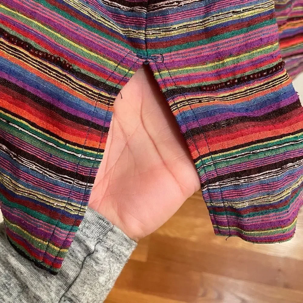 Vintage Chicos Designs Shirt Womens Size 3 100% Silk Jacket Multicolor Lagenlook - Picture 3 of 6